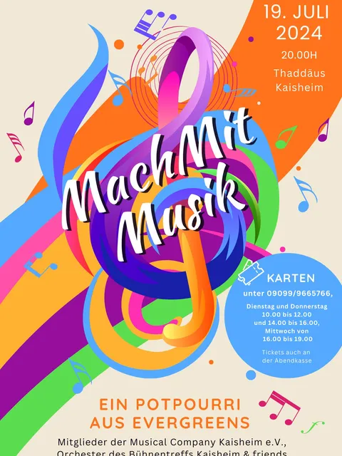 Plakat MachMitMusik, 19. Juli 2024, Thaddäus Kaisheim