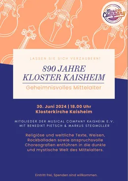 Plakat „Geheimnisvolles Mittelalter“, 30. Juni 2024, Klosterkirche Kaisheim