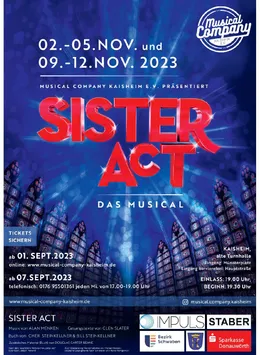 Plakat Sister Act – Das Musical, November 2023