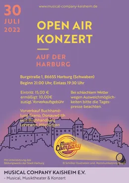 Flyer Open-Air-Konzert „Sounds of Summer“ auf der Harburg, 30. Juli 2022