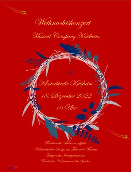 Plakat Weihnachtskonzert 18. Dezember 2022, Klosterkirche Kaisheim